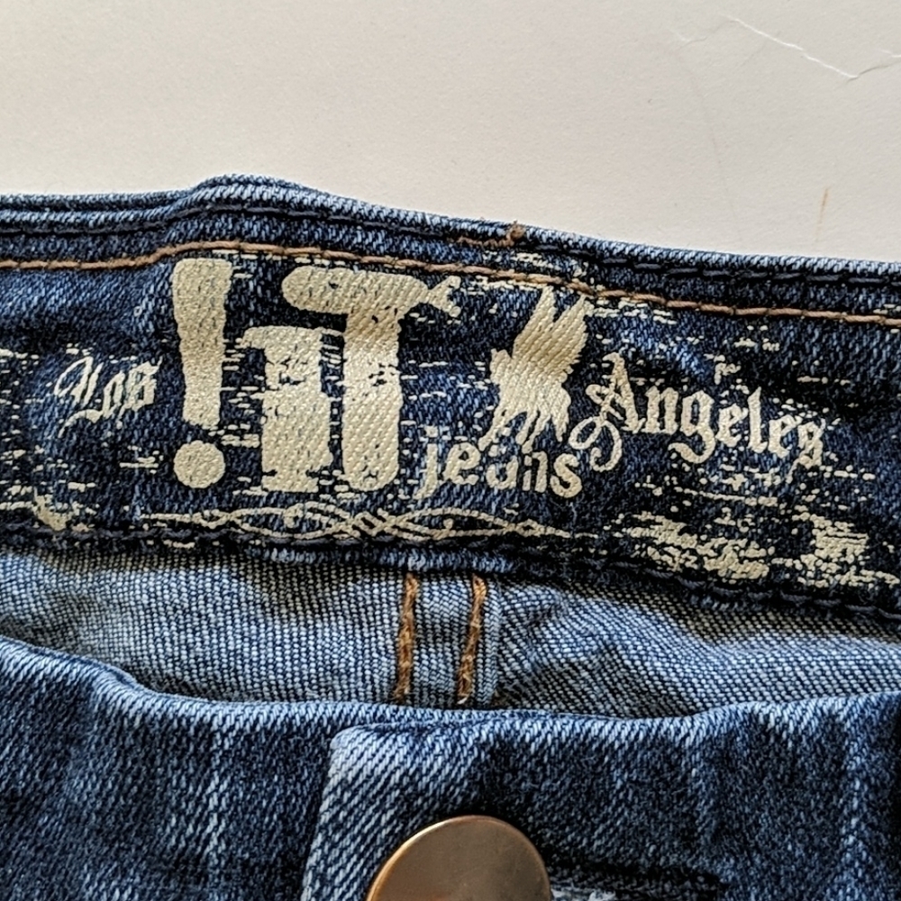 Western Festival Micro Shorts Denim Los Angeles Rising Starlet  Shorts Size 25 - Picture 6 of 12